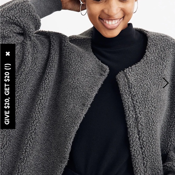 Madewell Bonded Sherpa Cocoon Coat - Picture 4 of 10